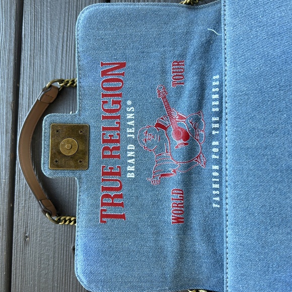 True Religion Chambray Shoulder Bag Purse - Picture 5 of 5